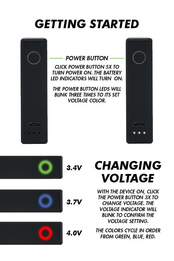 adjusting variable voltage on a cartisan vape
