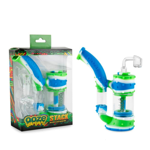 Ooze Stack Pipe Silicone Bubbler – Modular Glass & Silicone Water Pipe