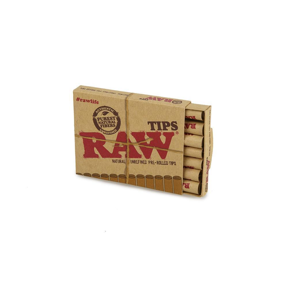 RAW Unrefined Pre-Rolled Tips 21ct – Natural Unbleached Filters