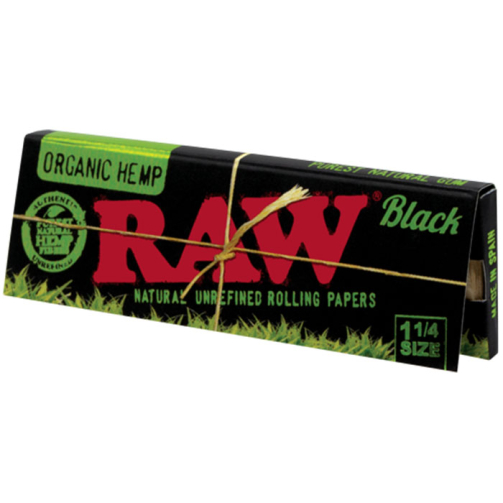raw black organic hemp 1 1/4 rolling papers