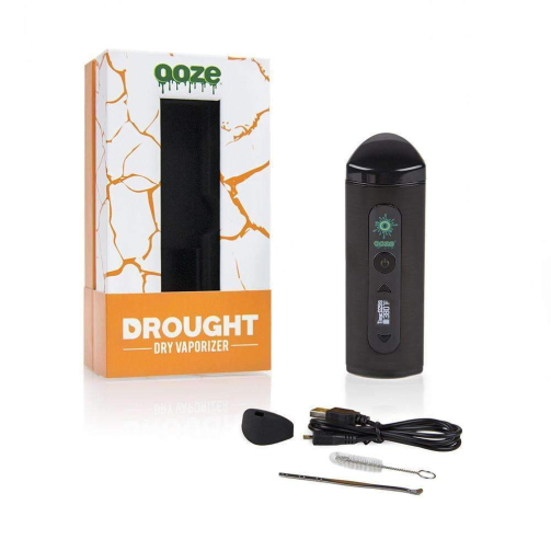Ooze Drought Dry Herb Vaporizer device with packaging displaying