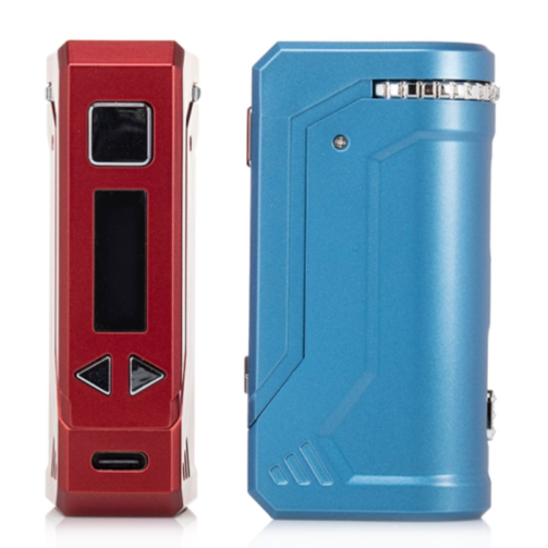 Yocan Uni Pro Plus Universal Cart Battery red and blue from side view