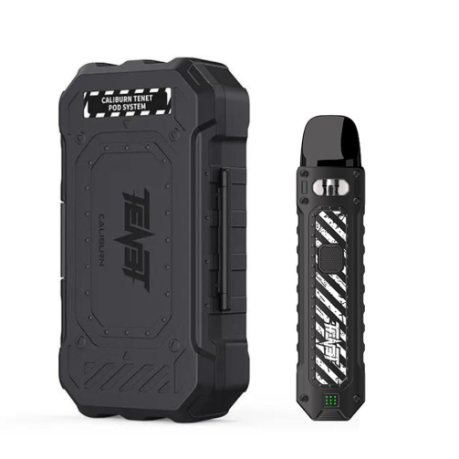 Uwell Caliburn Tenet 16W pod system in black/copper – rugged aluminum portable MTL vape with vibration feedback and adjustable airflow for smooth hits