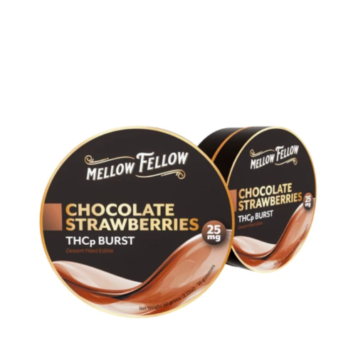 Mellow Fellow THCp Bursts 25mg - Super Potent Gummies chocolate strawberries