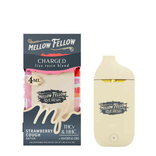 Mellow Fellow Live Resin Disposable - 4 Grams strawberry cough