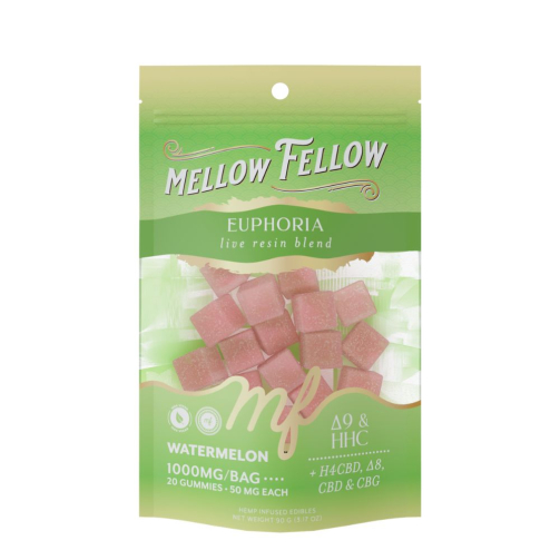 mellow fellow euphoria blend 20pc gummies watermelon