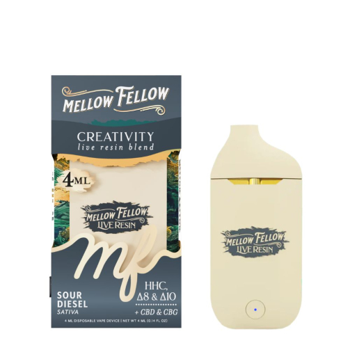 Mellow Fellow Live Resin Disposable - 4 Grams sour diesel