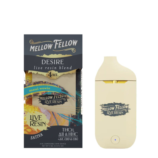 Mellow Fellow Live Resin Disposable - 4 Grams maui wowie