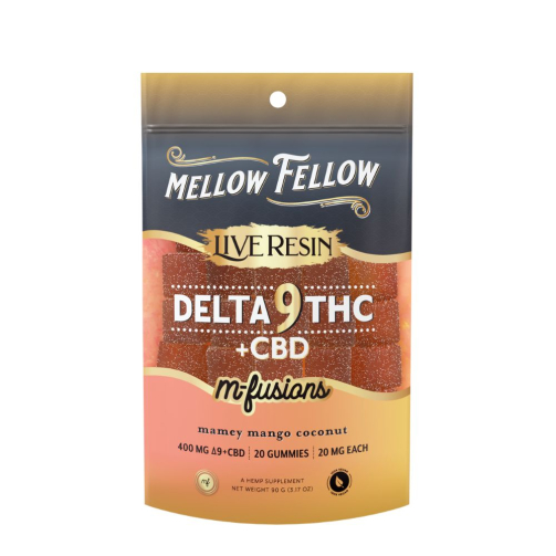 Mellow Fellow Live Resin M-Fusions Delta-9 Edibles - Mamey Mango Coconut 400mg
