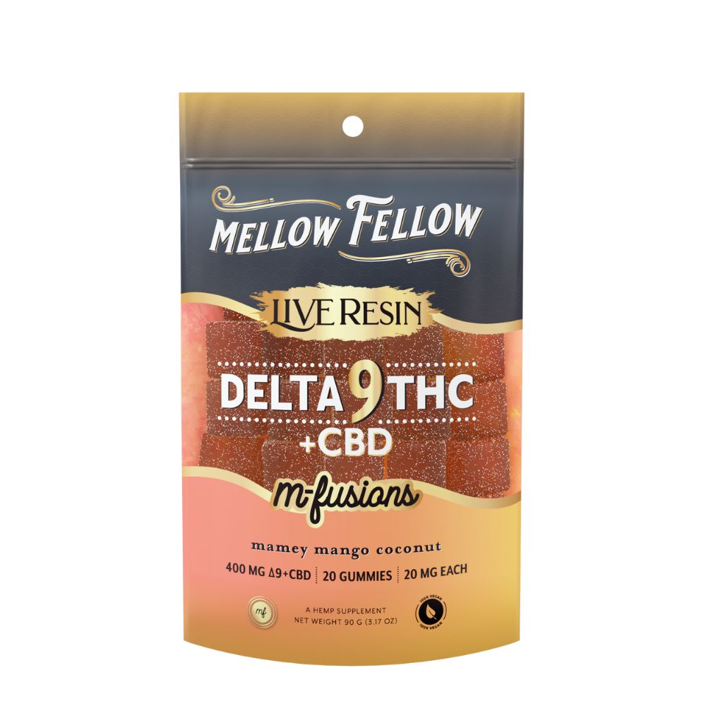Mellow Fellow Live Resin M-Fusions Delta-9 Edibles - Mamey Mango Coconut 400mg