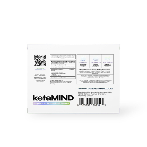 Ketamind 675mg Euphoric Botanical Blend Tablets – Natural Nootropic for Mood, Focus & Calm
