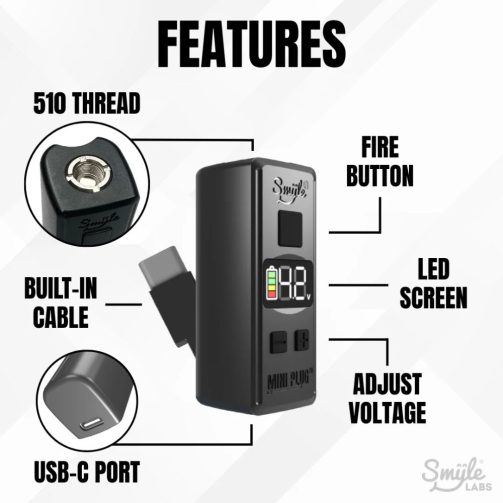 Mini Plug 510 Cart Battery – Built-In USB-C Phone Charge