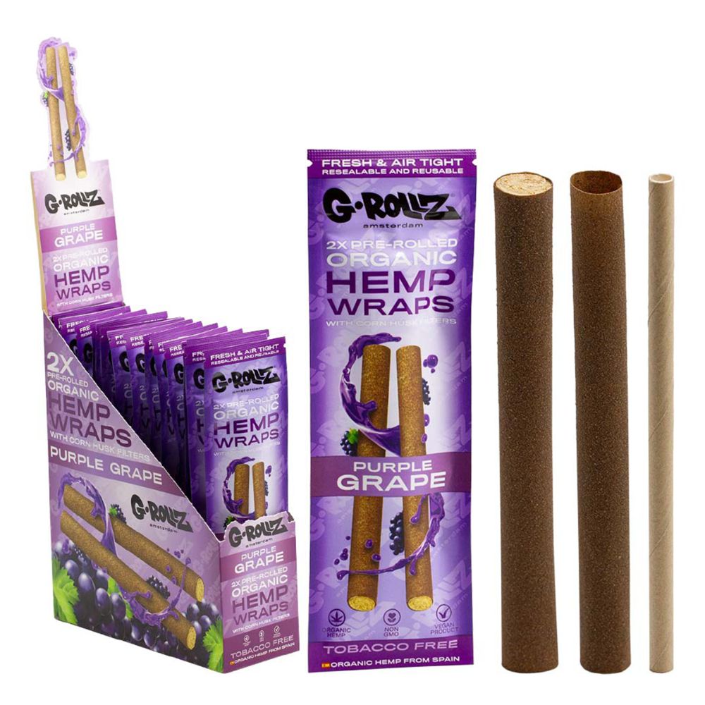 G-Rollz Purple Grape Pre-Rolled Hemp Wraps 2pc + Filters