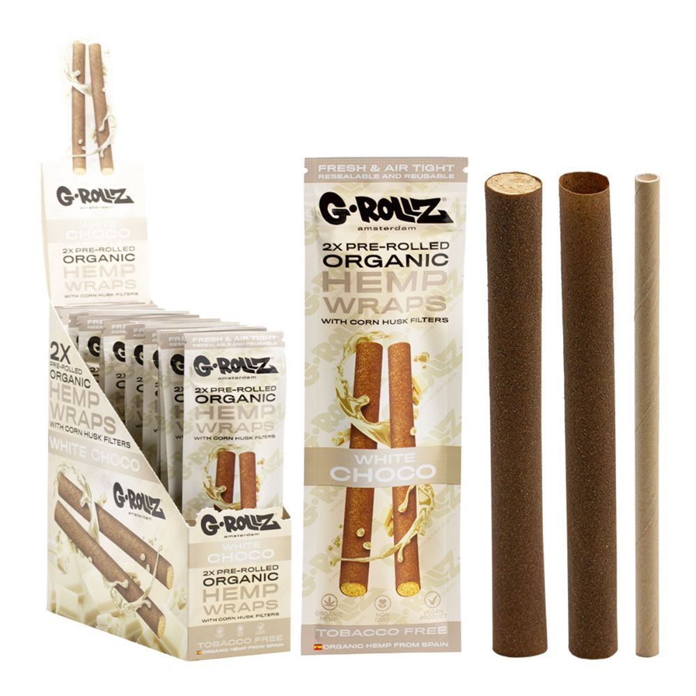 G-Rollz White Chocolate Pre-Rolled Hemp Wraps 2pc + Filters