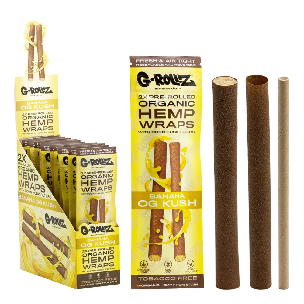G-Rollz Banana OG Kush Pre-Rolled Hemp Wraps 2pc + Filters