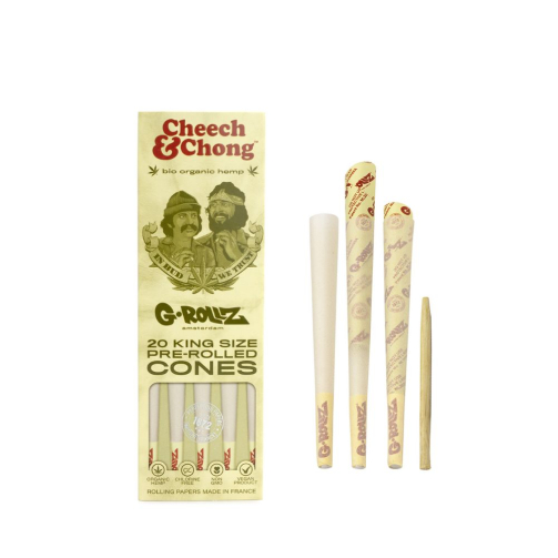 G-Rollz Cheech & Chong Pre-Rolled Cones – 20 King Size Organic Hemp Extra Thin