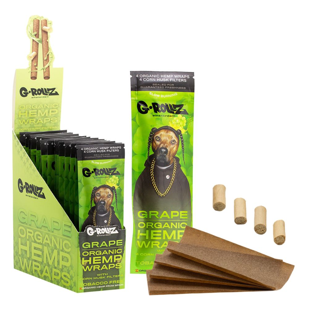 G-Rollz Grape Hemp Wraps 4-Pack + 4 Corn Filters