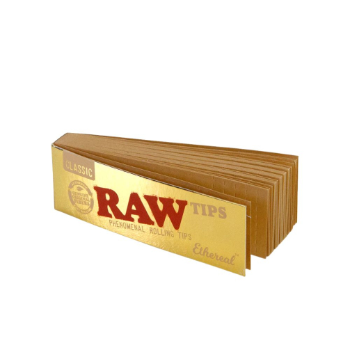 RAW Ethereal Rolling Tips – 50 Unbleached Booklet Tips for Ethereal Papers