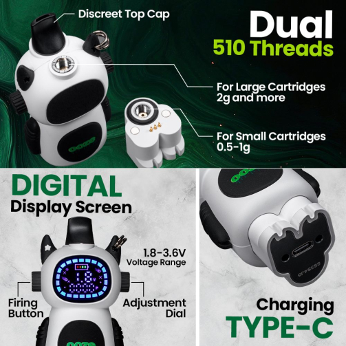Ooze Bot 650mAh 510 Battery – Character Design with Screen
