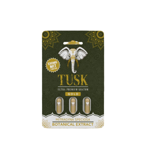 Tusk Gold Kratom Capsules 330mg MIT – Ultra Strong 3ct