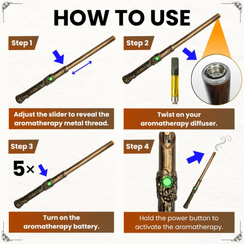 Wandjamin Cart Battery by Smyle Labs – Magic Wand 510 with LED Slider & Preheat