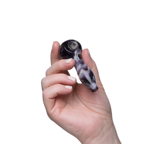 Astral Project Gemstone Spoon Pipes – Healing Crystal One-Hitters (Amethyst, Rose Quartz & More)