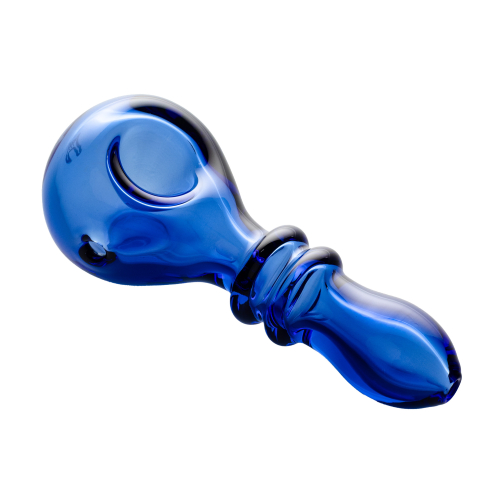 Double Ring Spoon Pipe – Borosilicate Glass Hand Pipe with Cooling Rings