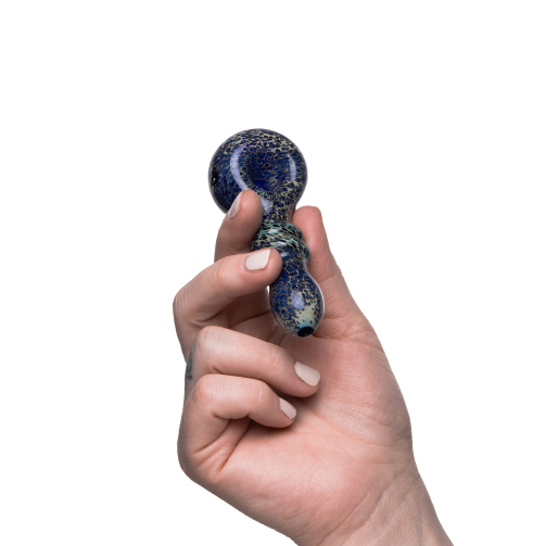Double Ring Spoon Pipe – Borosilicate Glass Hand Pipe with Cooling Rings