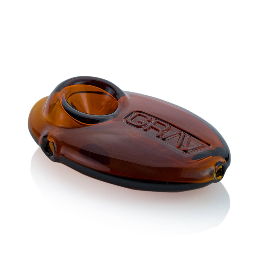 GRAV Pebble Spoon Pipe – Compact Borosilicate Glass Hand Pipe with Carb Hole