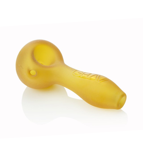 Grav Sandblasted Spoon Pipe – Matte Borosilicate Glass Hand Pipe 4"