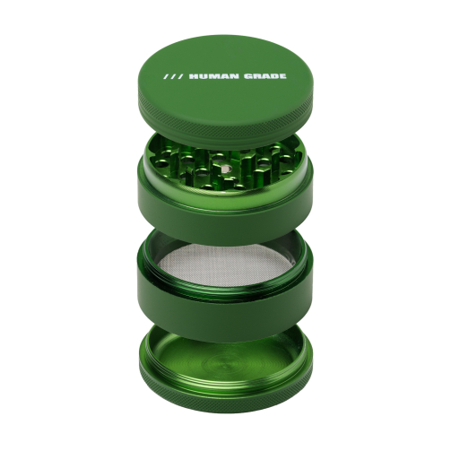 Human Grade 4R Grinder 2.5" – 4-Part Aluminum with Rubber Grips, 8 Colors