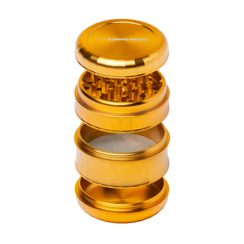 Human Grade 6M Grinder 2.5" – 4-Part Aluminum with Magnetic Lid, 6 Colors