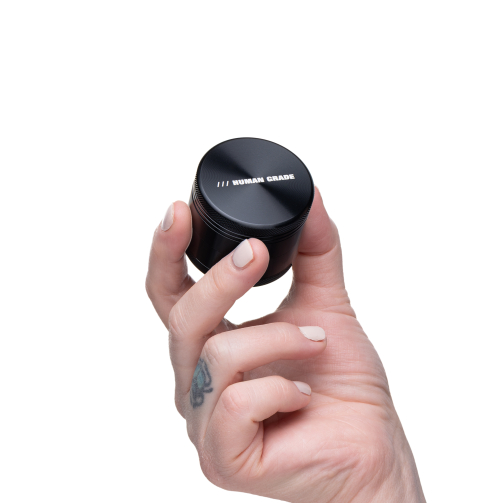 Human Grade Grinder 1A 2" – Compact 4-Part Aluminum Storage with Pollen Screen