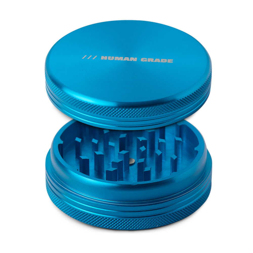 Human Grade Grinder 1C 2.5" – 2-Piece Aluminum with Pollen Screen, 6 Colors
