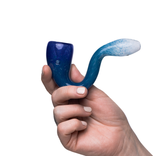 Human Grade Sherlock Pipe Model A – 4.6" Borosilicate Glass with Built-in Stand