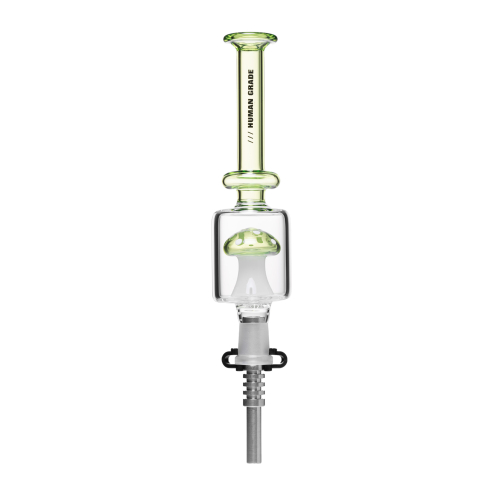 Human Grade Shroom Nectar Collector – 9.5" Mushroom Shower Perc Dab Straw with 14mm Titanium Tip