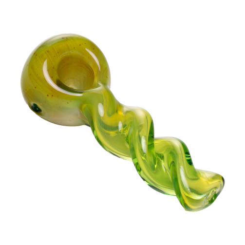 Human Grade Twist Spoon Pipe Model A – Twisted Borosilicate Glass Hand Pipe 4"
