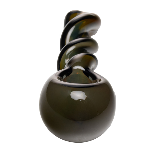 Human Grade Twist Spoon Pipe Model A – Twisted Borosilicate Glass Hand Pipe 4"