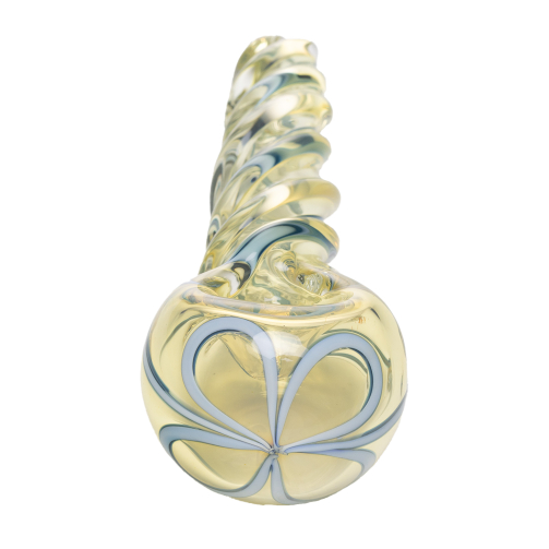 Human Grade Twist Spoon Pipe Model B – Twisted Borosilicate Glass Hand Pipe 4"