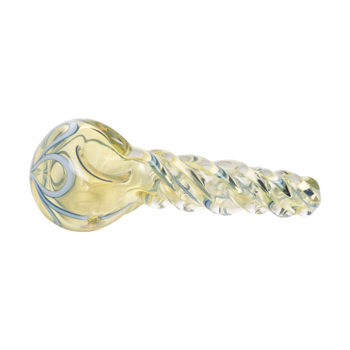 Human Grade Twist Spoon Pipe Model B – Twisted Borosilicate Glass Hand Pipe 4"