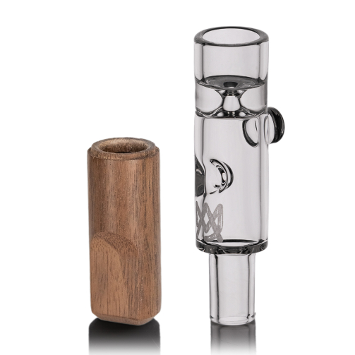 MJ Arsenal Ridge Chillum Alpine Series – Thick Glass One-Hitter with Wood Sleeve