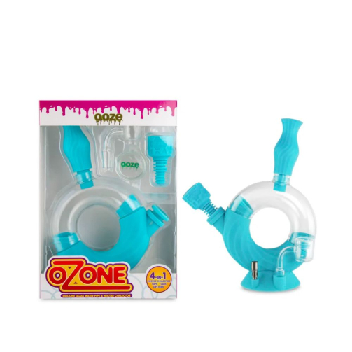 Ooze Ozone Silicone Water Pipe & Dab Straw - 4-in-1 Portable Dab Rig