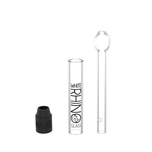 White Rhino Glass Blunt Slider – Twist Glass Blunt Pipe for Smooth Hits