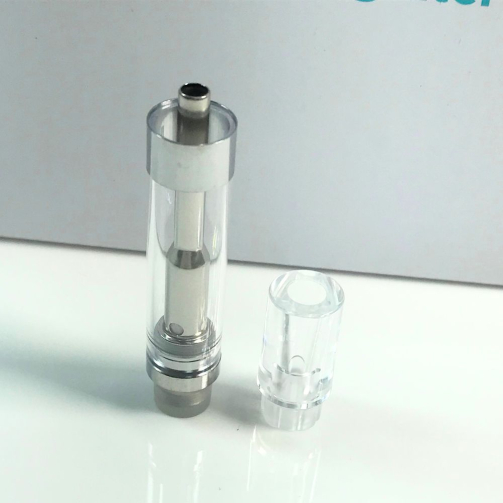 iKrusher TUX 1ml 510 thread empty vape cartridge with ceramic coil and press-on mouthpiece off