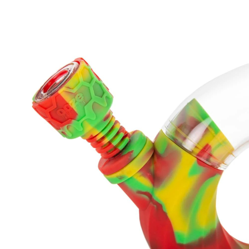 Ooze Ozone Silicone Water Pipe & Dab Straw - 4-in-1 Portable Dab Rig