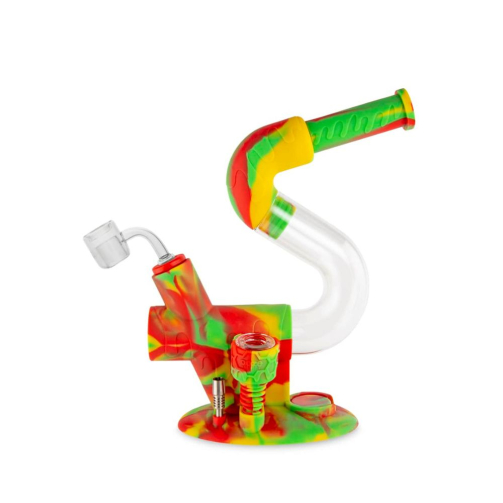 Ooze Swerve Silicone Water Pipe – 4-in-1 Hybrid Bong & Dab Rig