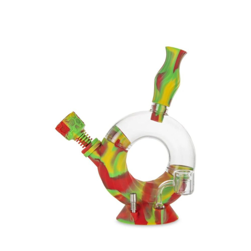 Ooze Ozone Silicone Water Pipe & Dab Straw - 4-in-1 Portable Dab Rig