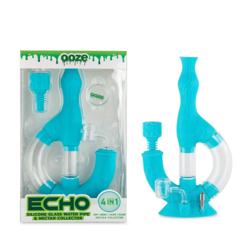 Ooze Echo Silicone Water Pipe – 4-in-1 Hybrid Bong, Dab Rig & Nectar Collector